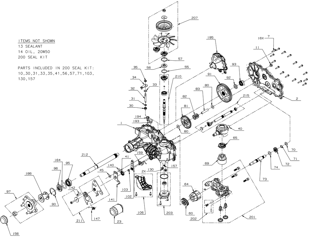 Transmission (Rh) Diagram and Parts List for ZTX5-54KH (47RKAAA7A10)(2023) Cub Cadet Lawn Tractor